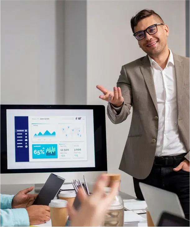 Professional consultation meeting with business intelligence expert